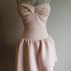 ASOS dress, Size 4 US, 95% Polyester/ 5% Elastane, Beige